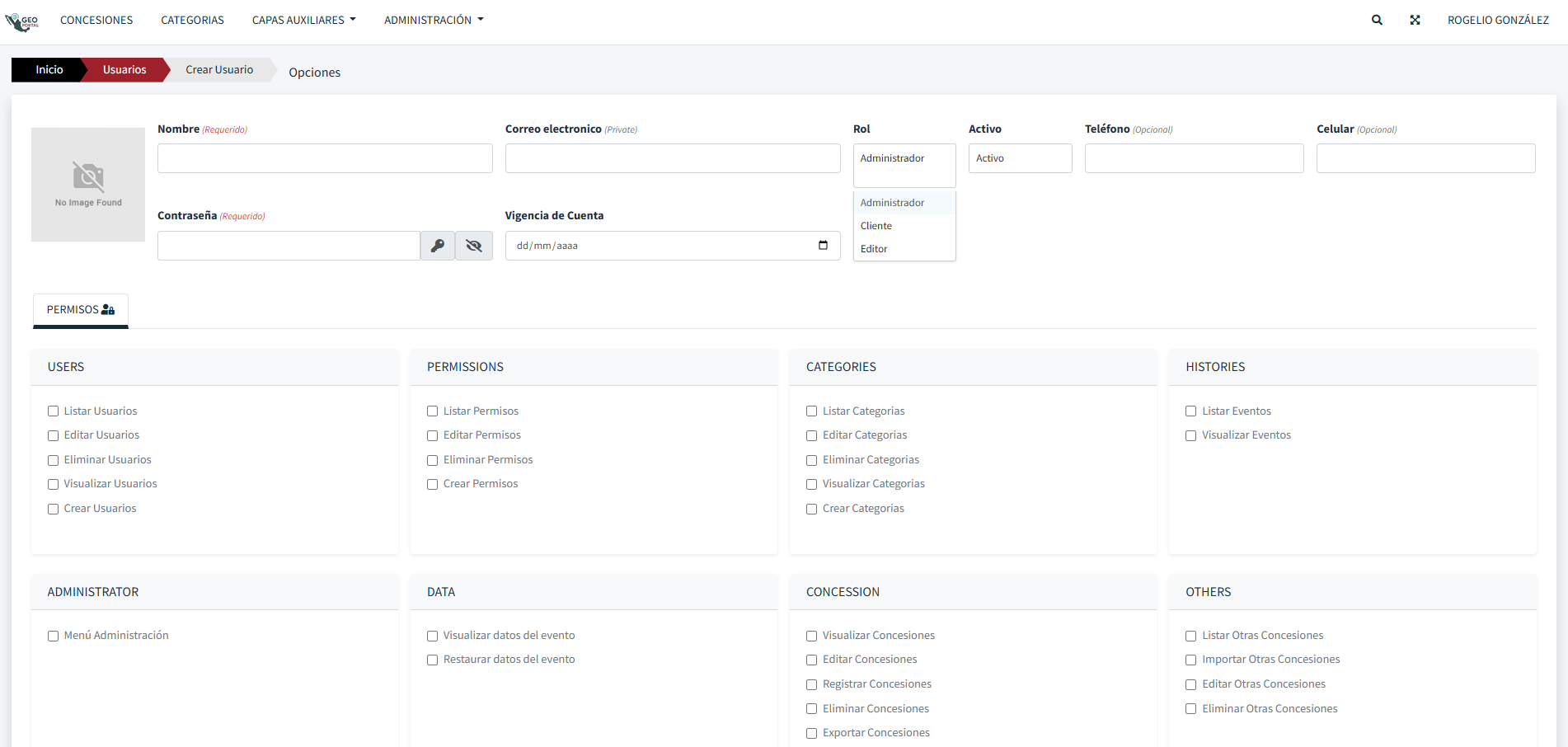 Gestión de usuarios